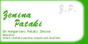 zenina pataki business card